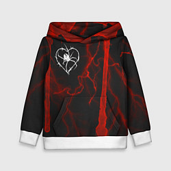 Толстовка-худи детская Гранж, разводы и паук, цвет: 3D-белый