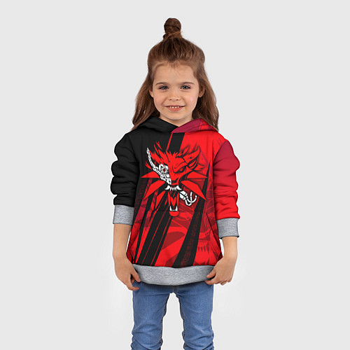 Детская толстовка Кибер - ведьмак / 3D-Меланж – фото 4