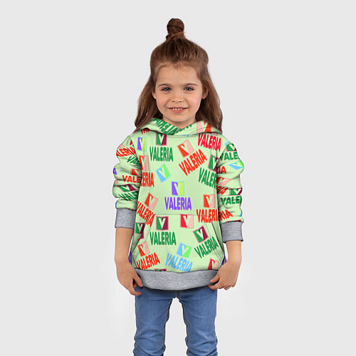 Детская толстовка Валерия - разноцветный текст / 3D-Меланж – фото 4
