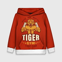 Толстовка-худи детская Tiger - боец, цвет: 3D-белый