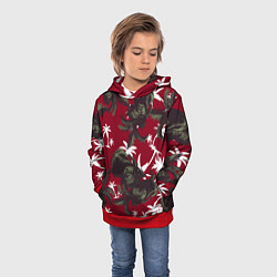 Толстовка-худи детская Пальмы и Давид Микеланджело, цвет: 3D-красный — фото 2