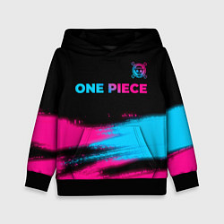 Толстовка-худи детская One Piece - neon gradient: символ сверху, цвет: 3D-черный