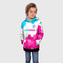 Толстовка-худи детская Changan neon gradient style: символ сверху, цвет: 3D-черный — фото 2