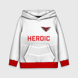 Толстовка-худи детская Heroic white, цвет: 3D-красный