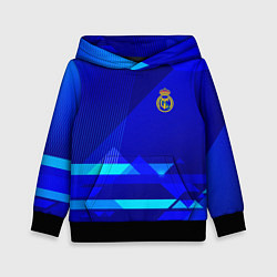 Толстовка-худи детская Реал Мадрид фк эмблема, цвет: 3D-черный