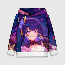 Толстовка-худи детская Геншин Импакт: Райден, цвет: 3D-белый