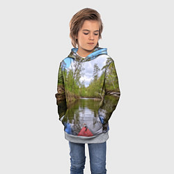 Толстовка-худи детская Красная байдарка, цвет: 3D-меланж — фото 2