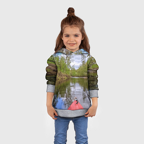 Детская толстовка Красная байдарка / 3D-Меланж – фото 4