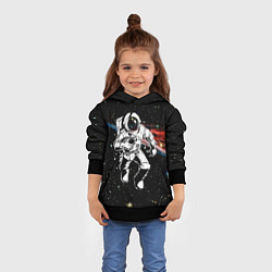 Толстовка-худи детская Американский футбол - космос, цвет: 3D-черный — фото 2