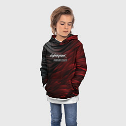 Толстовка-худи детская Cyberpunk 2077 phantom liberty black red, цвет: 3D-белый — фото 2