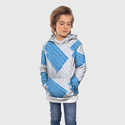 Толстовка-худи детская Вязаная текстура, цвет: 3D-белый — фото 2
