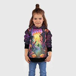 Толстовка-худи детская Фантастическая медуза, цвет: 3D-черный — фото 2