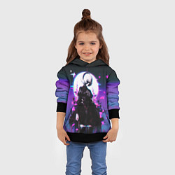 Толстовка-худи детская Nier automata 2b neon, цвет: 3D-черный — фото 2