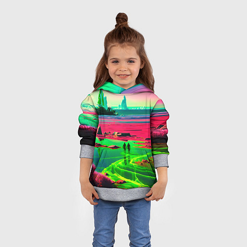 Детская толстовка Кислотный мир / 3D-Меланж – фото 4