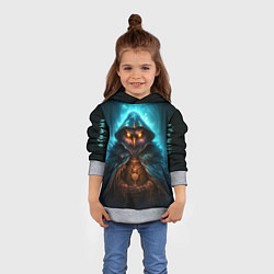 Толстовка-худи детская Сова в колдовской мантии, цвет: 3D-меланж — фото 2