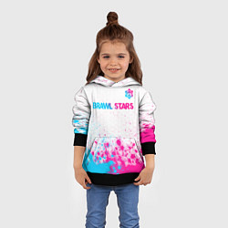 Толстовка-худи детская Brawl Stars neon gradient style: символ сверху, цвет: 3D-черный — фото 2