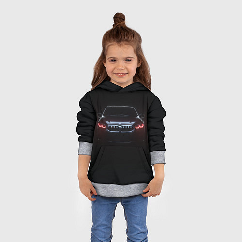 Детская толстовка BMW - red eyes / 3D-Меланж – фото 4