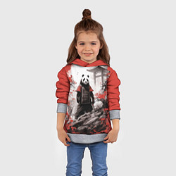 Толстовка-худи детская Panda samurai, цвет: 3D-меланж — фото 2