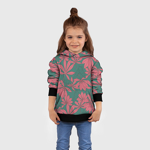 Детская толстовка Pink nature / 3D-Черный – фото 4