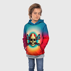 Толстовка-худи детская Красочный веселый роджер, цвет: 3D-меланж — фото 2
