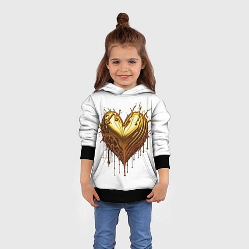 Детская толстовка Золотое сердце / 3D-Черный – фото 4