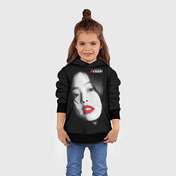 Толстовка-худи детская Blackpink Jennie Red lips, цвет: 3D-черный — фото 2