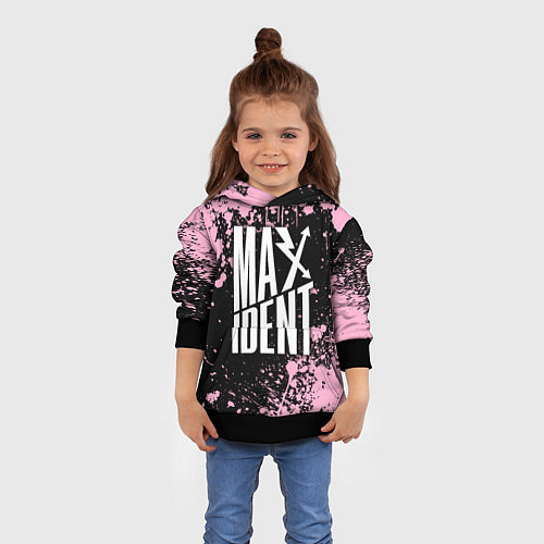 Детская толстовка Stray kids - pink maxident / 3D-Черный – фото 4