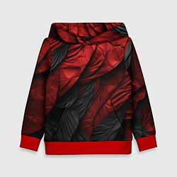 Толстовка-худи детская Red black texture, цвет: 3D-красный