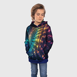Толстовка-худи детская Радужные блики нейроарт, цвет: 3D-синий — фото 2