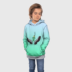 Толстовка-худи детская Планктон в тягах бархатных, цвет: 3D-меланж — фото 2