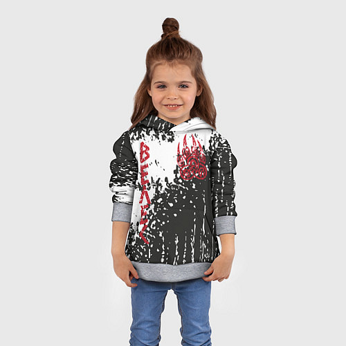 Детская толстовка Лапа медведя / 3D-Меланж – фото 4