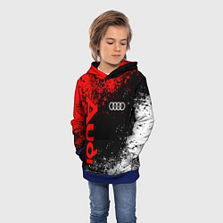Толстовка-худи детская Ауди - красный и белый, цвет: 3D-синий — фото 2