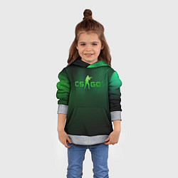 Толстовка-худи детская CSGO green logo, цвет: 3D-меланж — фото 2