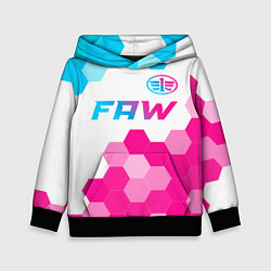 Толстовка-худи детская FAW neon gradient style: символ сверху, цвет: 3D-черный