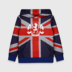 Толстовка-худи детская Asking Alexandria британский флаг, цвет: 3D-синий