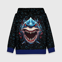 Толстовка-худи детская Evil shark, цвет: 3D-синий