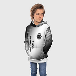 Толстовка-худи детская Tomodachi Game glitch на светлом фоне: надпись, си, цвет: 3D-белый — фото 2
