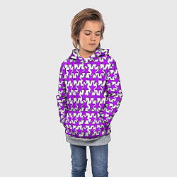 Толстовка-худи детская Ретро звёзды фиолетовые, цвет: 3D-меланж — фото 2