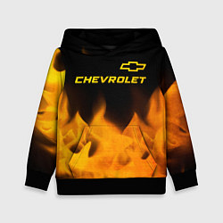 Толстовка-худи детская Chevrolet - gold gradient: символ сверху, цвет: 3D-черный