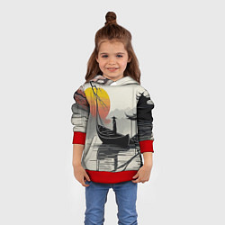 Толстовка-худи детская Красота Японии, цвет: 3D-красный — фото 2