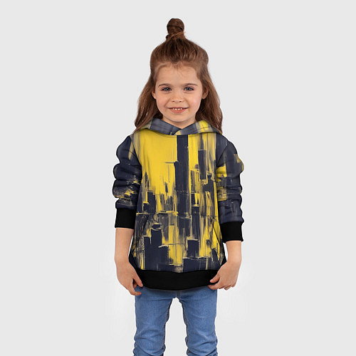 Детская толстовка Большой нарисованный город / 3D-Черный – фото 4