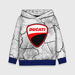 Толстовка-худи детская Ducati - потресканная земля, цвет: 3D-синий