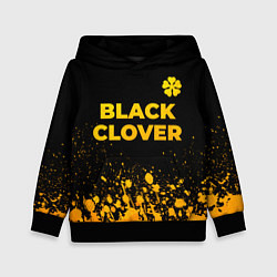 Толстовка-худи детская Black Clover - gold gradient: символ сверху, цвет: 3D-черный