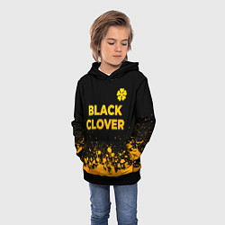 Толстовка-худи детская Black Clover - gold gradient: символ сверху, цвет: 3D-черный — фото 2