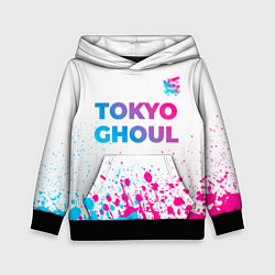 Толстовка-худи детская Tokyo Ghoul neon gradient style: символ сверху, цвет: 3D-черный