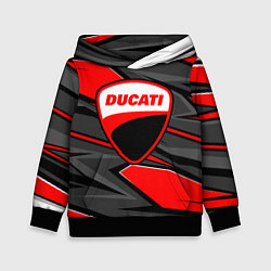 Толстовка-худи детская Ducati - red stripes, цвет: 3D-черный