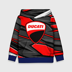Толстовка-худи детская Ducati - red stripes, цвет: 3D-синий