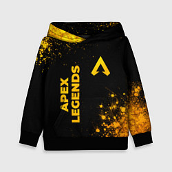 Толстовка-худи детская Apex Legends - gold gradient: надпись, символ, цвет: 3D-черный
