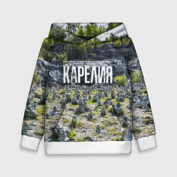Толстовка-худи детская Карелия, цвет: 3D-белый