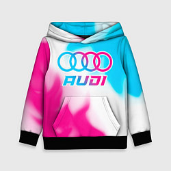 Толстовка-худи детская Audi neon gradient style, цвет: 3D-черный